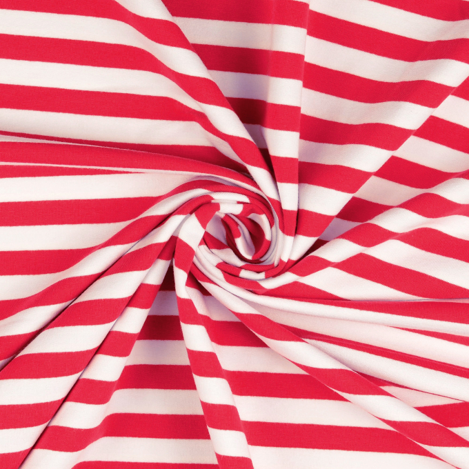 French terry stripes Leonie, red