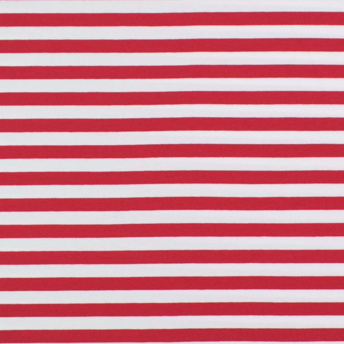Tissu french terry Stripes, rouge