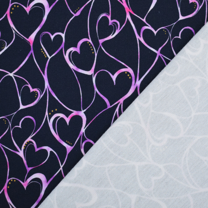 French Terry sweetheart, marineblauw