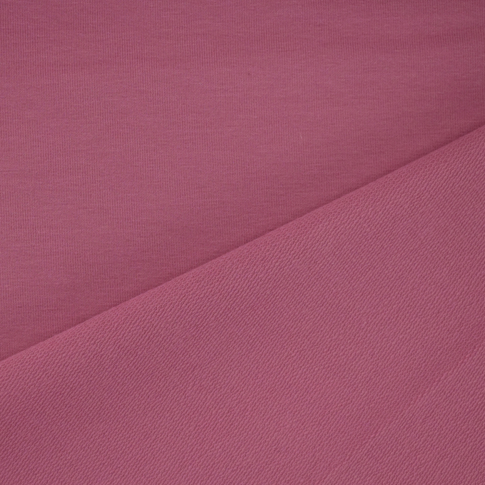 Tissu french terry uni, vieux rose
