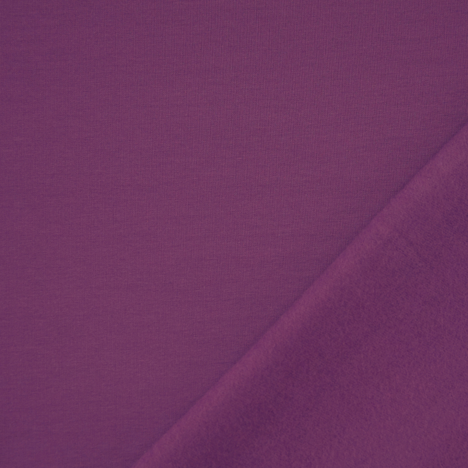 Tissu french terry uni gratté, mûre