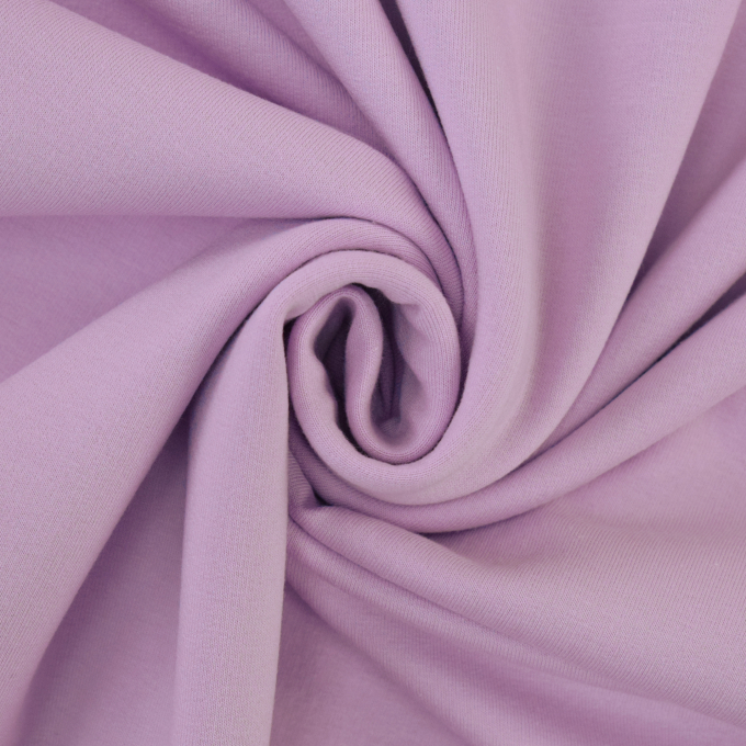 Tissu french terry uni gratté, lilas