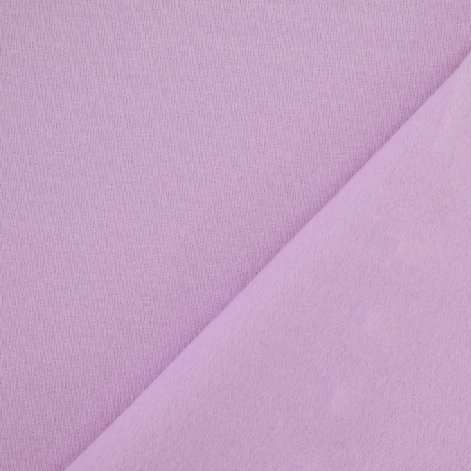 Tissu french terry uni gratté, lilas