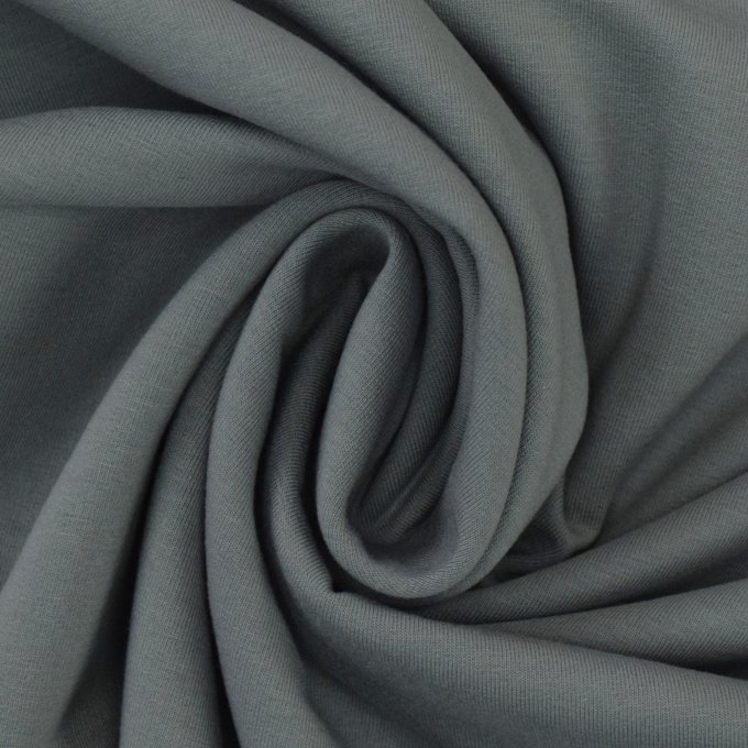 Tissu french terry uni gratté, gris souris