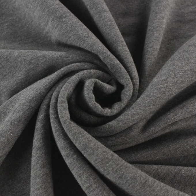 Tissu french terry uni, gris profond- chiné