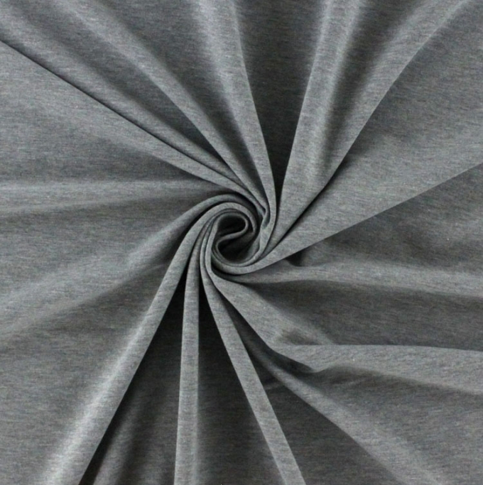 Tissu french terry uni, gris