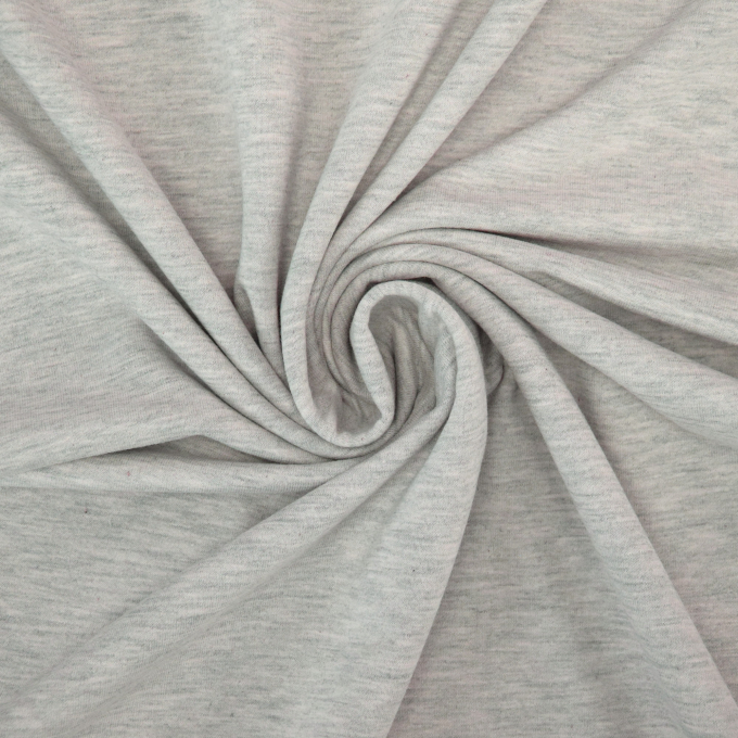 Tissu french terry uni, gris clair chiné