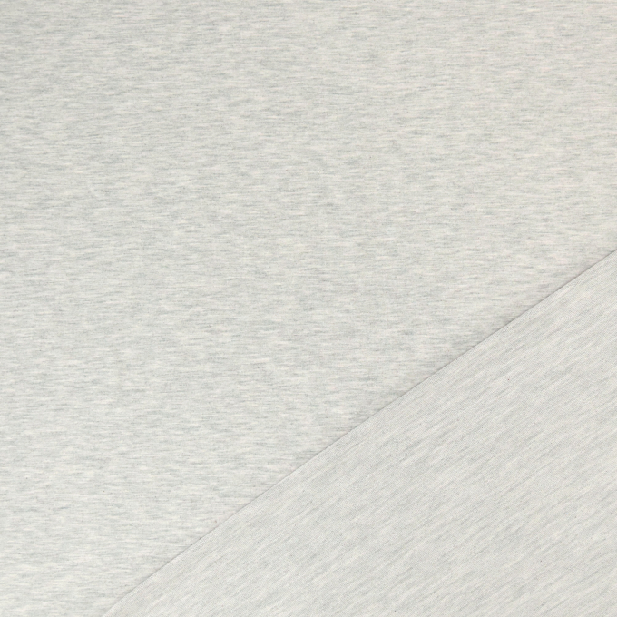 Tissu french terry uni, gris clair chiné