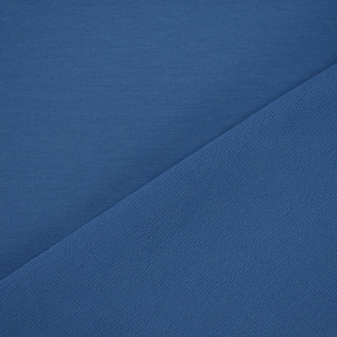 Tissu french terry uni, bleu pigeon