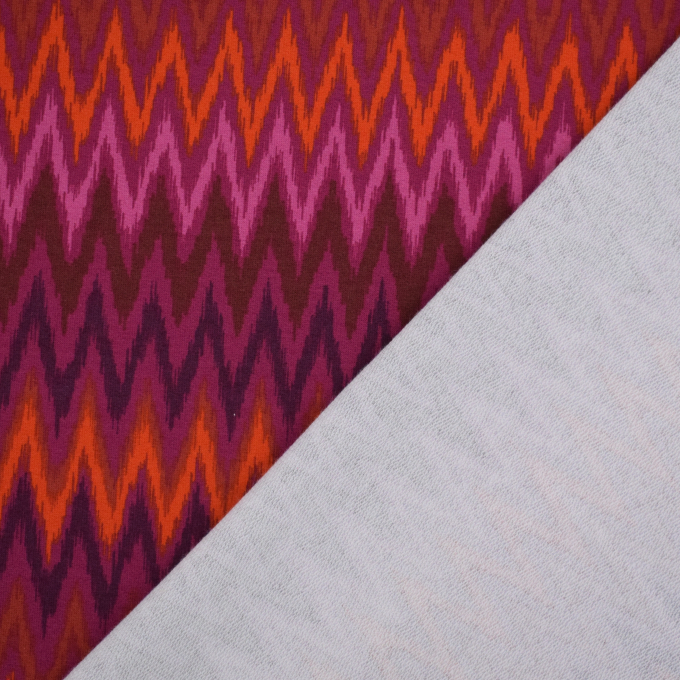 French Terry Zig Zag, bordeaux
