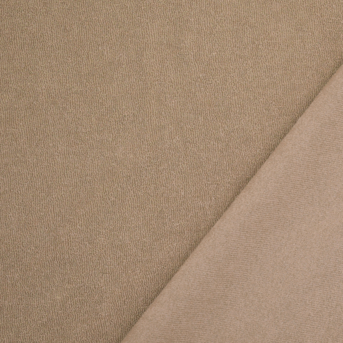 Tissu éponge jersey coton, beige
