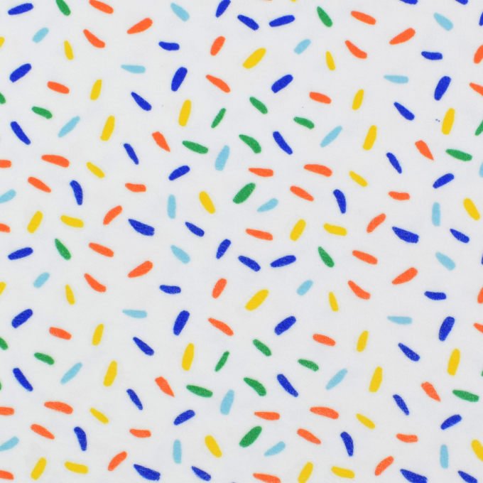 Tissu éponge jersey coton Confetti, blanc