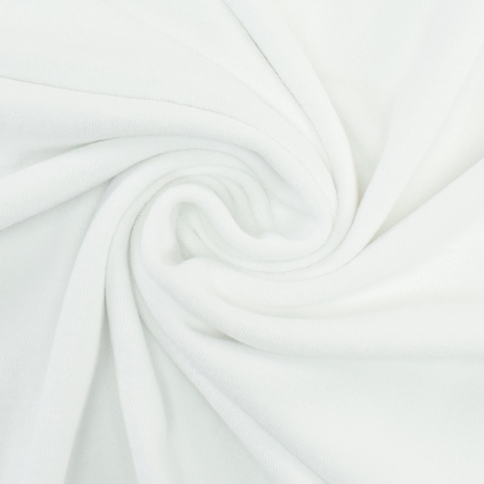 Tissu éponge jersey coton, blanc