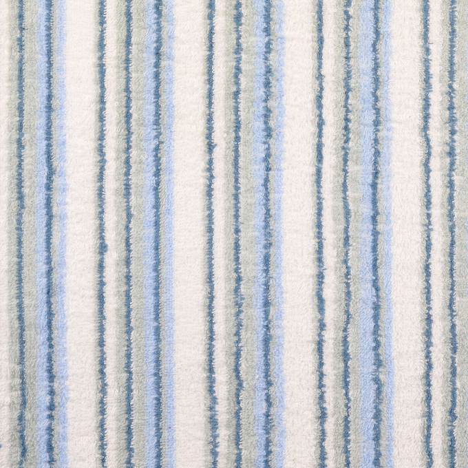 Badstof blue stripes, wit