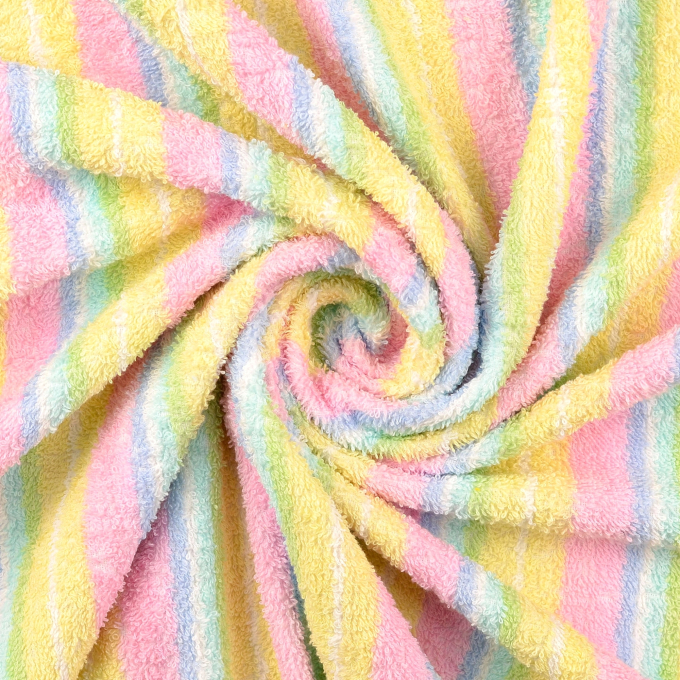 Badstof rainbow stripes, veelkleurig