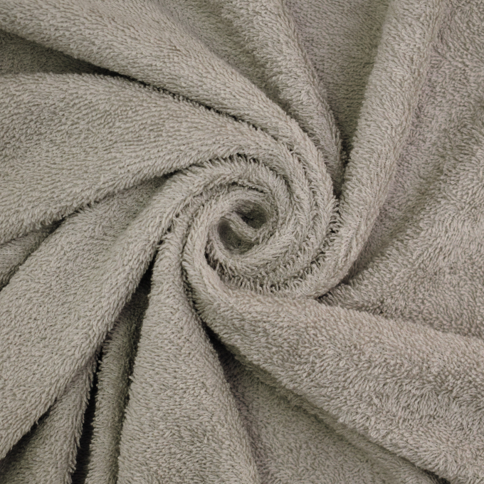 Tissu éponge coton uni, gris clair