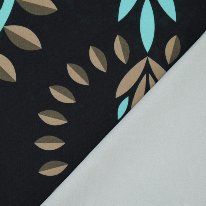 Tissu jersey technique sport Albstoffe Hamburger Liebe Active Wear Leaf Circles, schwarz