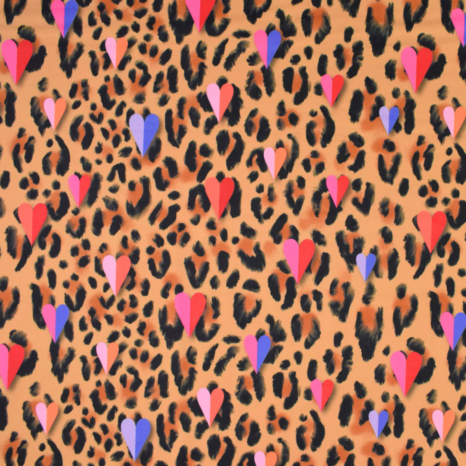 Functionele jersey Albstoffe Hamburger  Liebe Active Wear Wild Hearts Leo, caramel