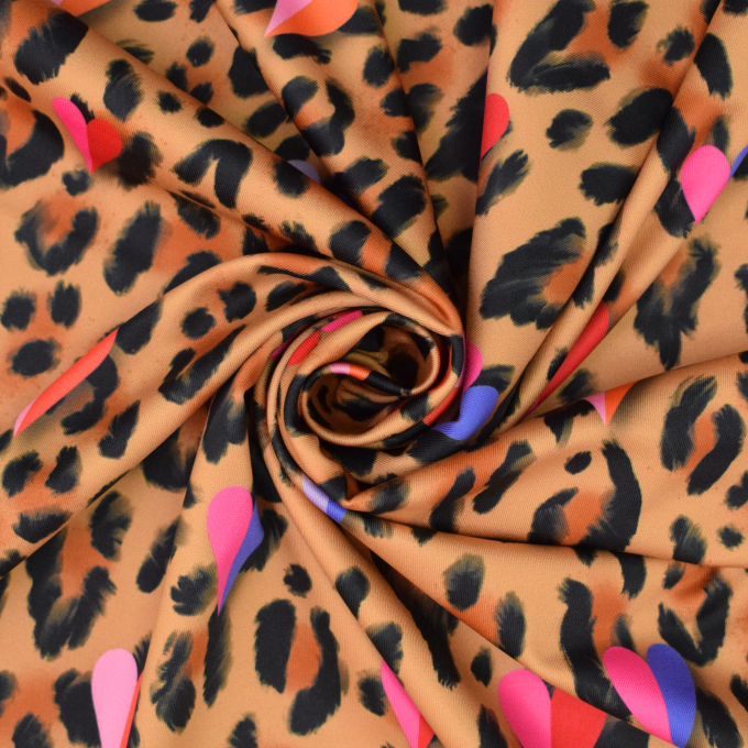 Functionele jersey Albstoffe Hamburger  Liebe Active Wear Wild Hearts Leo, caramel
