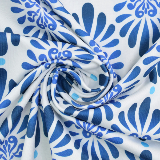 Tissu jersey technique sport Albstoffe Hamburger Liebe Boho, blanc cassé