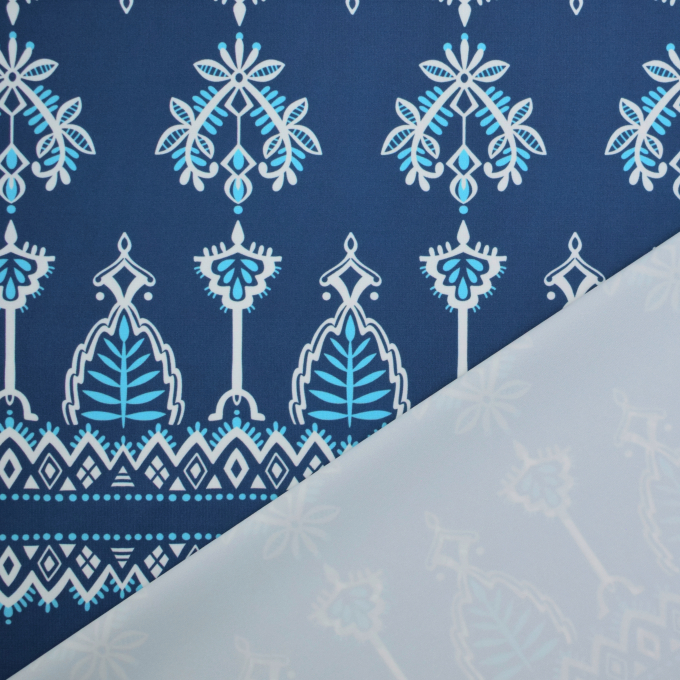 Tissu jersey technique sport Albstoffe Hamburger Liebe Folklore, bleu foncé