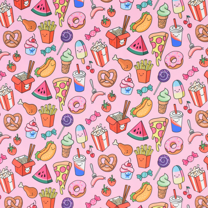 Functionele jersey Albstoffe Hamburger Liebe Junk Food, roze