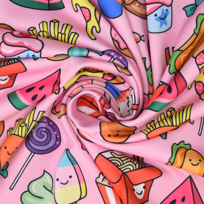 Functionele jersey Albstoffe Hamburger Liebe Junk Food, roze