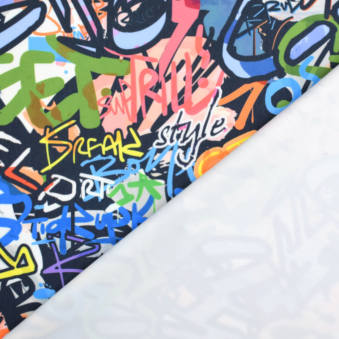 Functionele jersey Graffiti, zwart