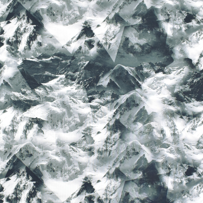Tissu jersey technique sport Montagnes Mountains, gris