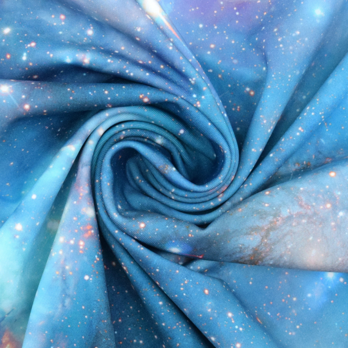 Tissu jersey technique sport Espace Space, turquoise