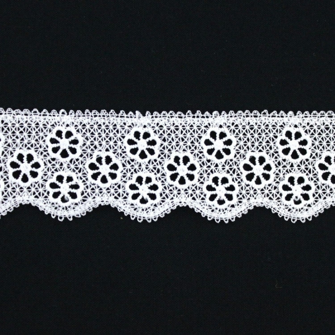 Ruban dentelle, 3,5 cm, blanc