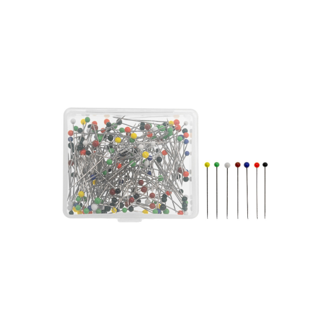 Épingles couture tête de verre, 20 g, multicolore