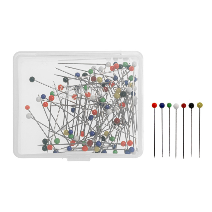 Épingles couture tête de verre, 10 g, multicolore