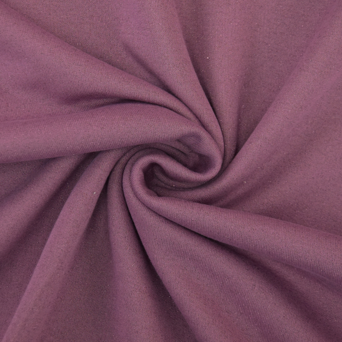 Tissu sweat molleton chaud brillant, lilas pâle chiné