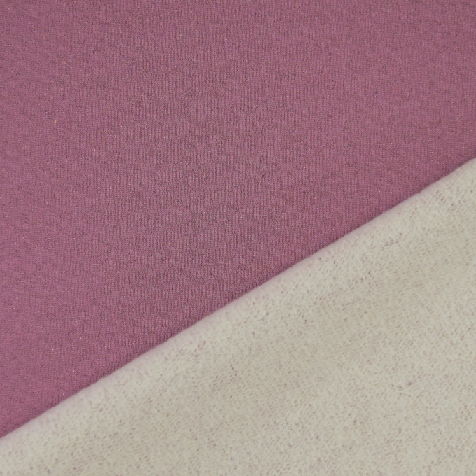 Tissu sweat molleton chaud brillant, lilas pâle chiné