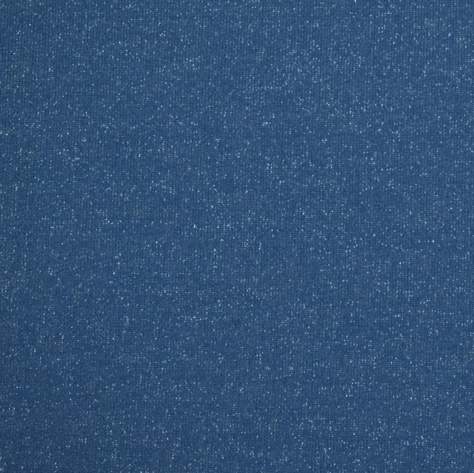 Glitter sweatstof jeansblauw
