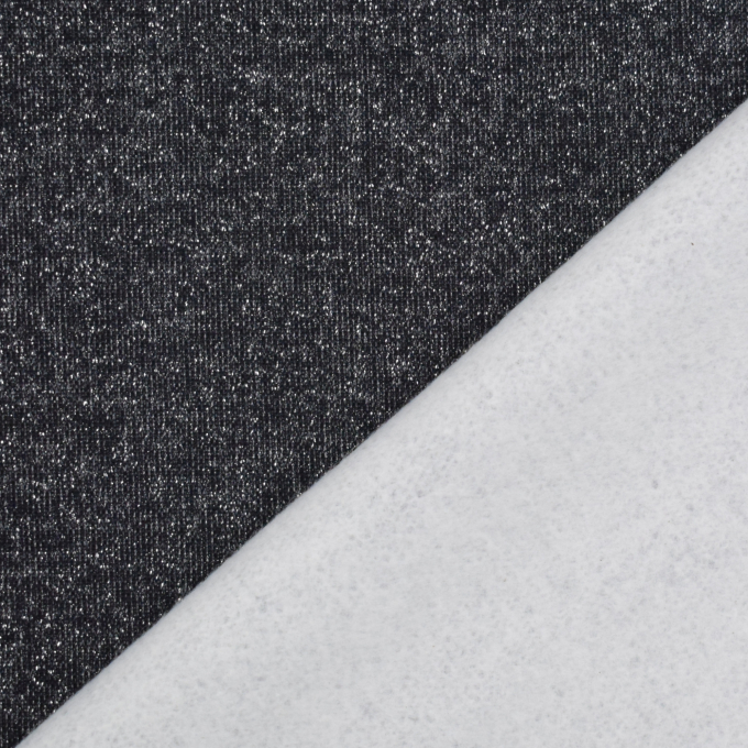 Glitter sweatstof zwart gemêleerd