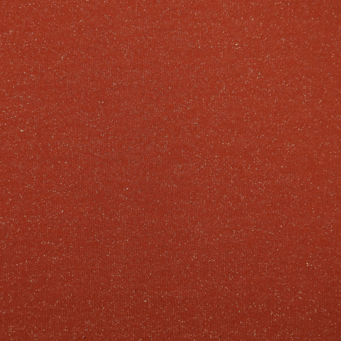 Tissu sweat molleton chaud brillant, terracotta chiné