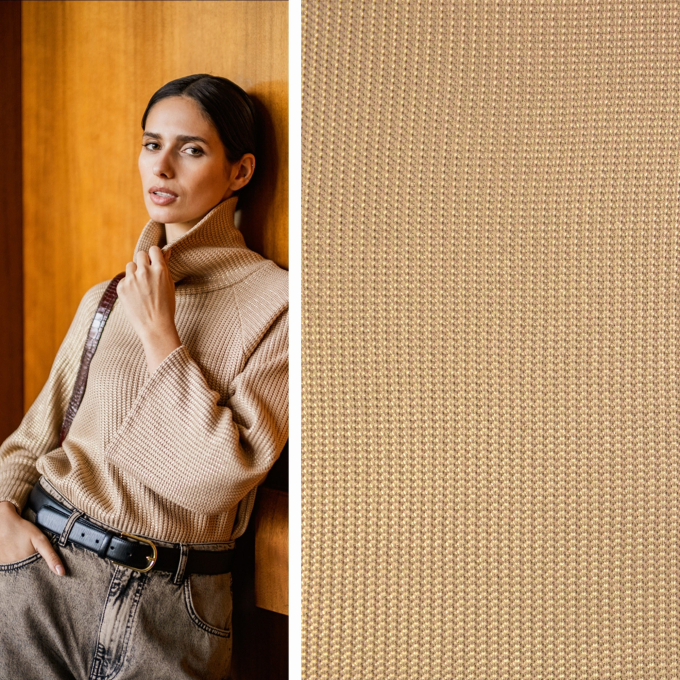 Coarse knitted fabric Fibre Mood, golden