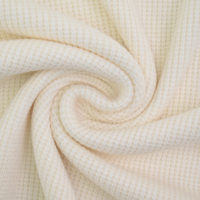 Tissu jersey maille tricot Kelly, crème