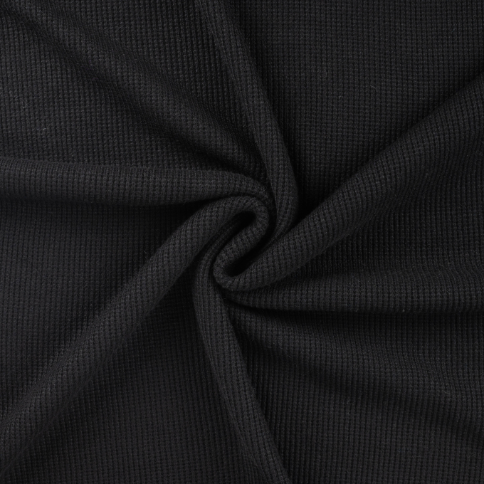 Tissu jersey maille tricot Kelly, noir