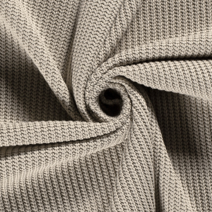 Tissu jersey maille tricot style marin, couleur pierre