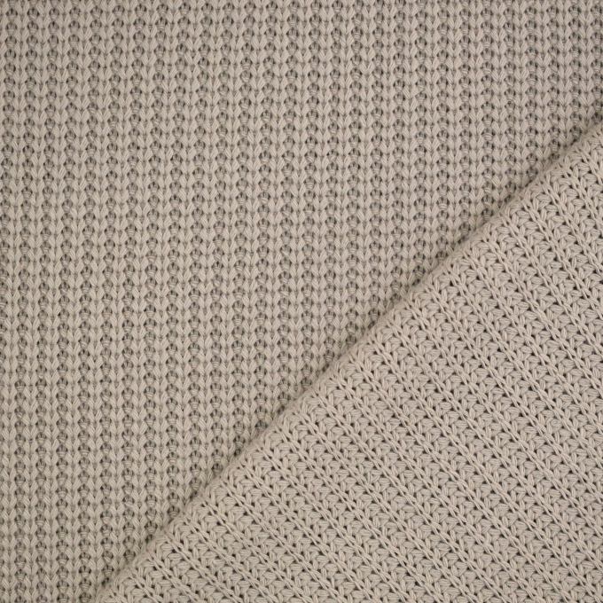 Tissu jersey maille tricot style marin, couleur pierre