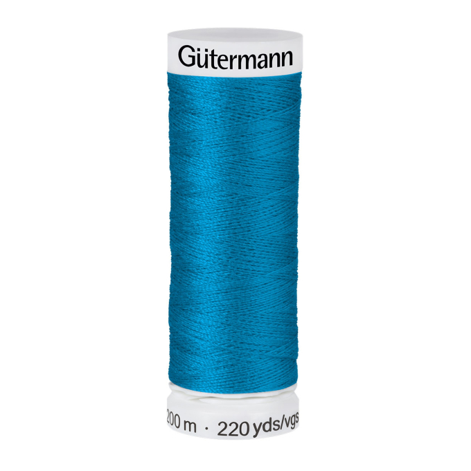 Bobine fil à coudre Gütermann 200m polyester, (025) bleu pétrole
