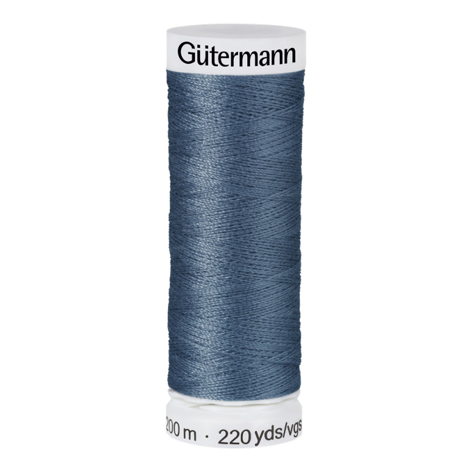 Bobine fil à coudre Gütermann 200m polyester, (068) bleu guède
