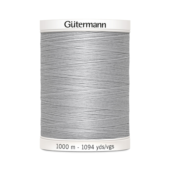 Bobine fil à coudre Gütermann 1000m polyester, (038) gris clair