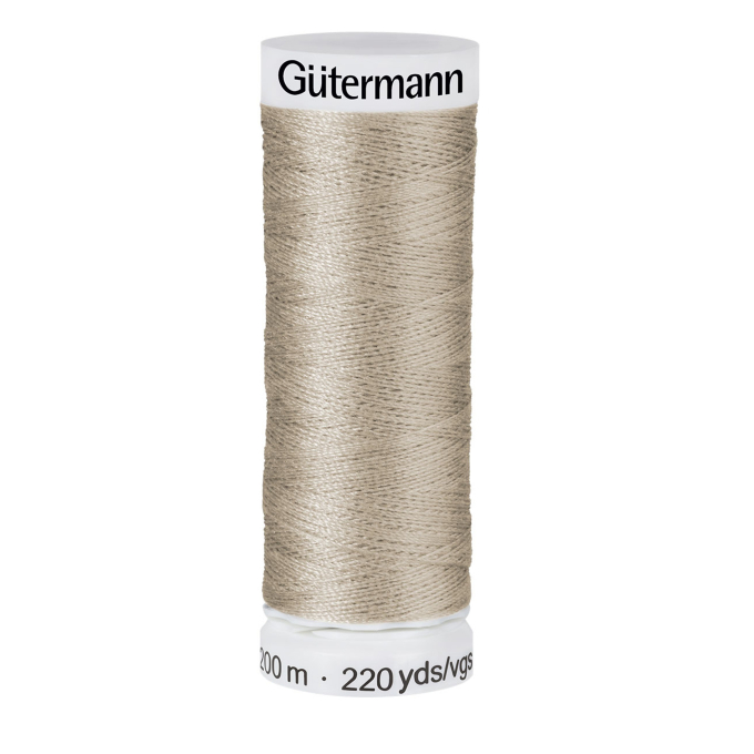 Bobine fil à coudre Gütermann 200m polyester, (132), beige clair