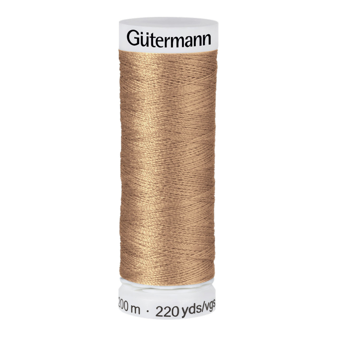 Bobine fil à coudre Gütermann 200m polyester, (139) marron jaune