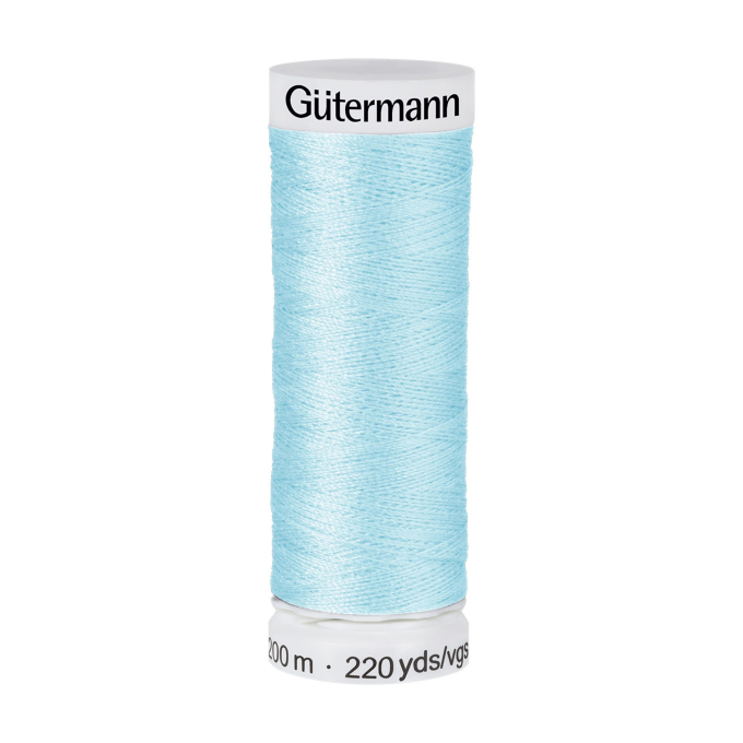 Bobine fil à coudre Gütermann 200m polyester, (195) bleu clair