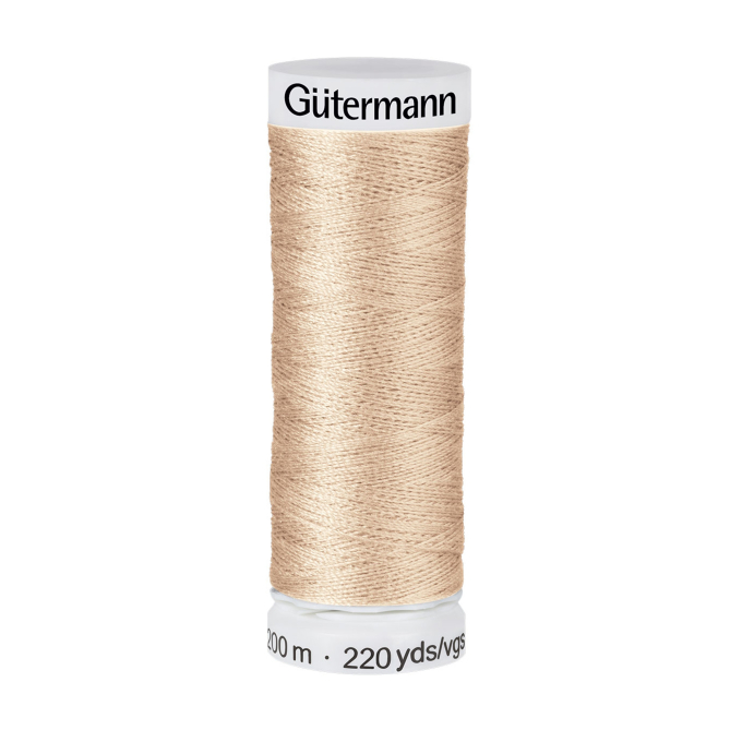 Bobine fil à coudre Gütermann 200m polyester, (198) beige clair